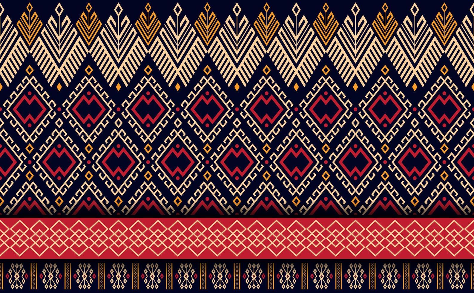Ethnic pattern vector, Geometric motif background, Embroidery batik texture vector