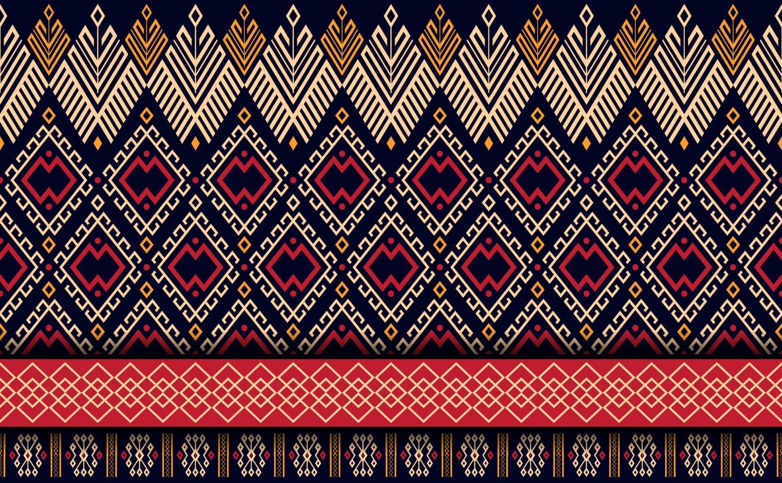 Ethnic pattern vector, Geometric motif background, Embroidery batik texture vector