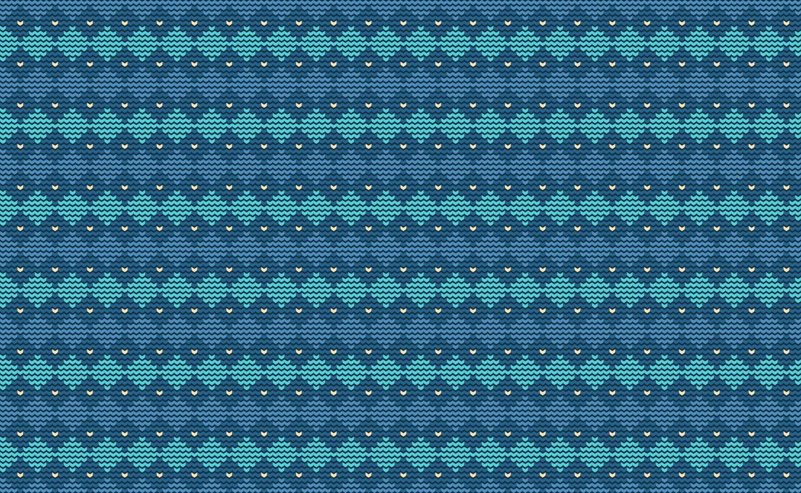 Rhombus Knitted Pattern Vector, Blue Embroidery Crochet Background, Ethnic Element for digital print vector