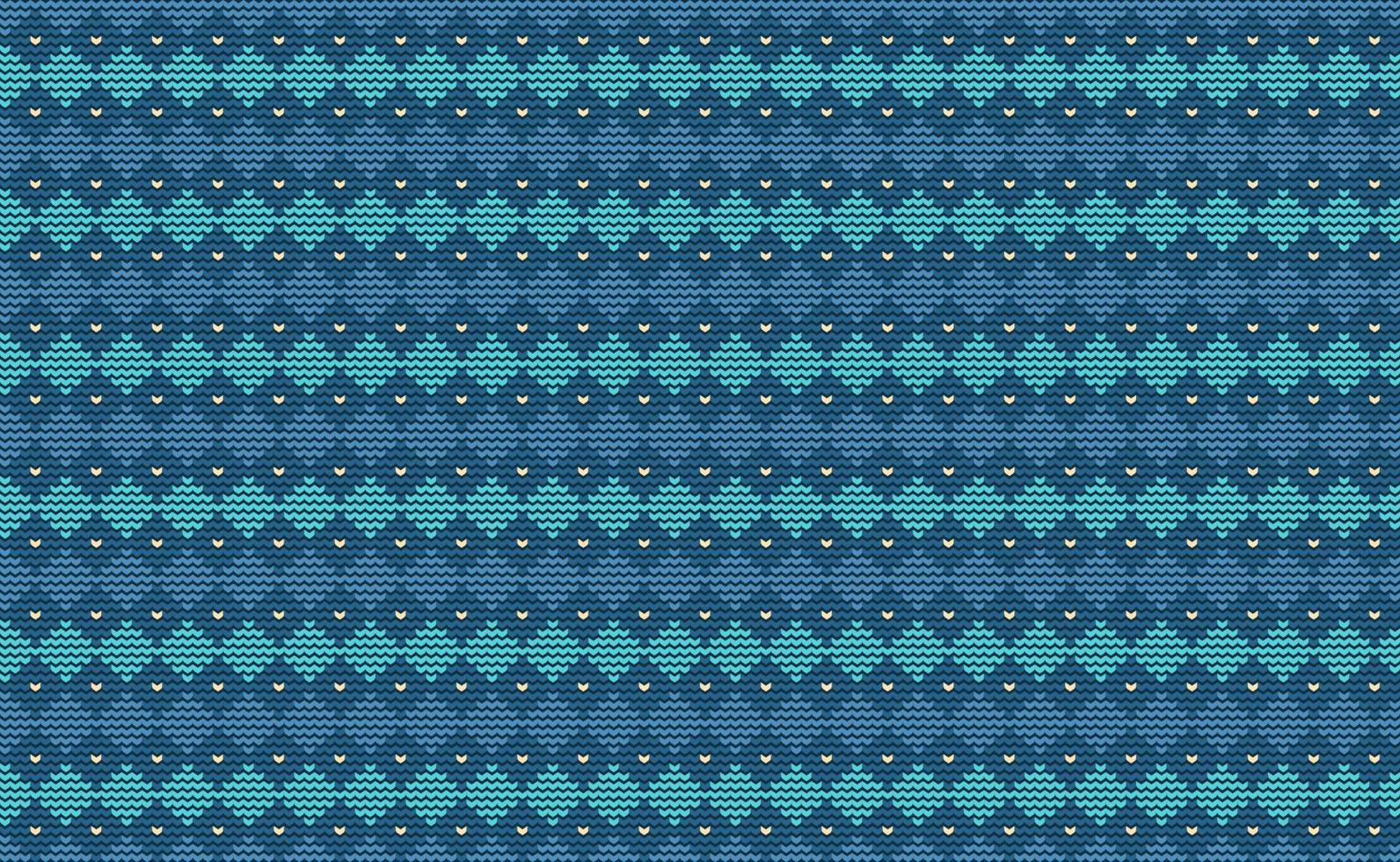 Rhombus Knitted Pattern Vector, Blue Embroidery Crochet Background, Ethnic Element for digital print vector