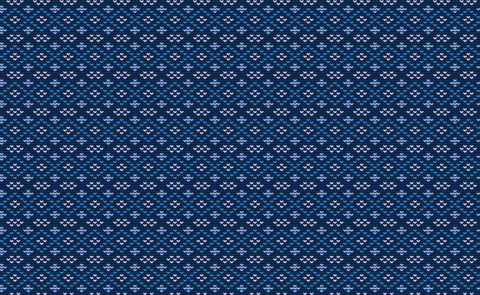 Blue Knitted Pattern Vector, Zigzag Embroidery Continuous Background, Carpet Decorative art vector