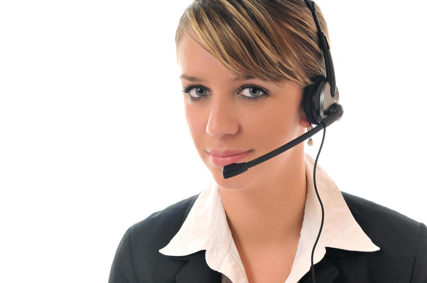 business woman with headset photo