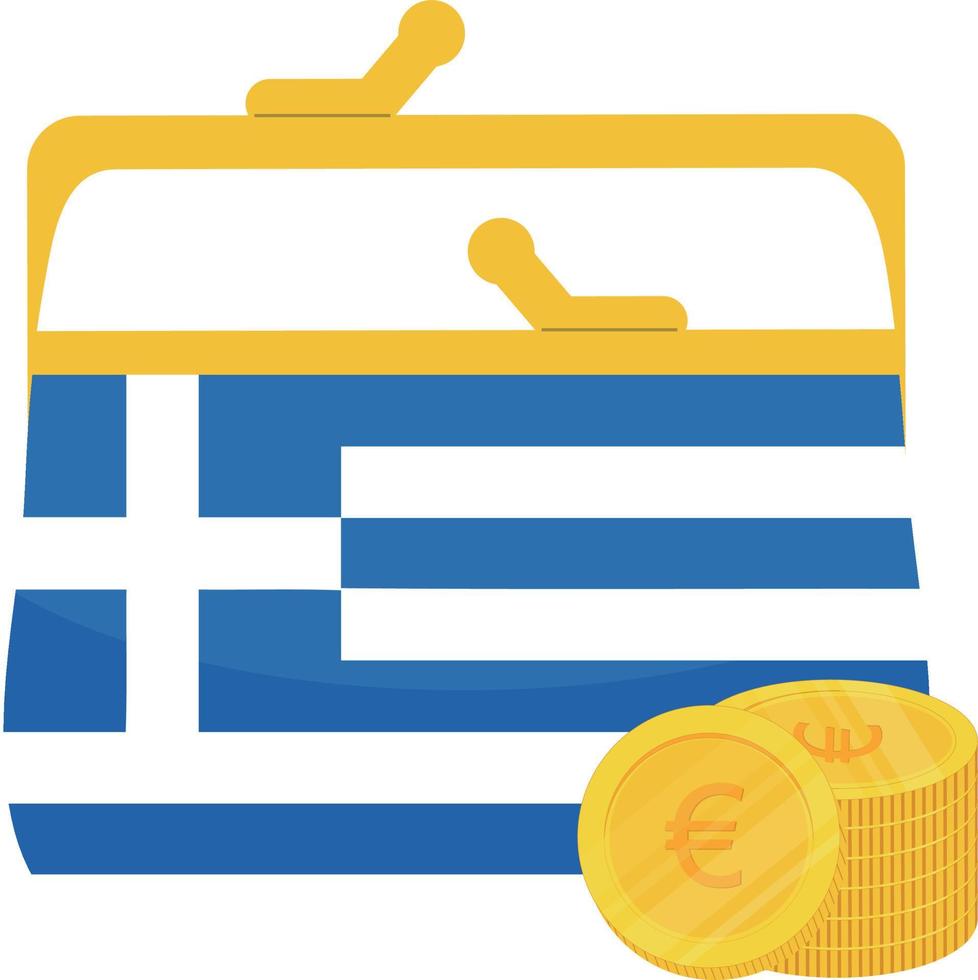 bandera de grecia dibujada a mano, eur dibujada a mano vector