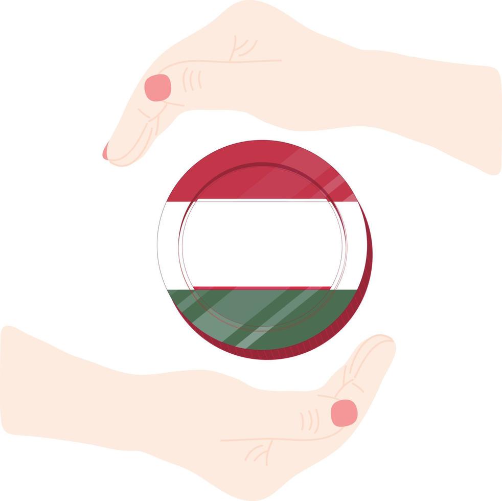 Hungarian Flag hand drawn,Hungarian forint hand drawn vector