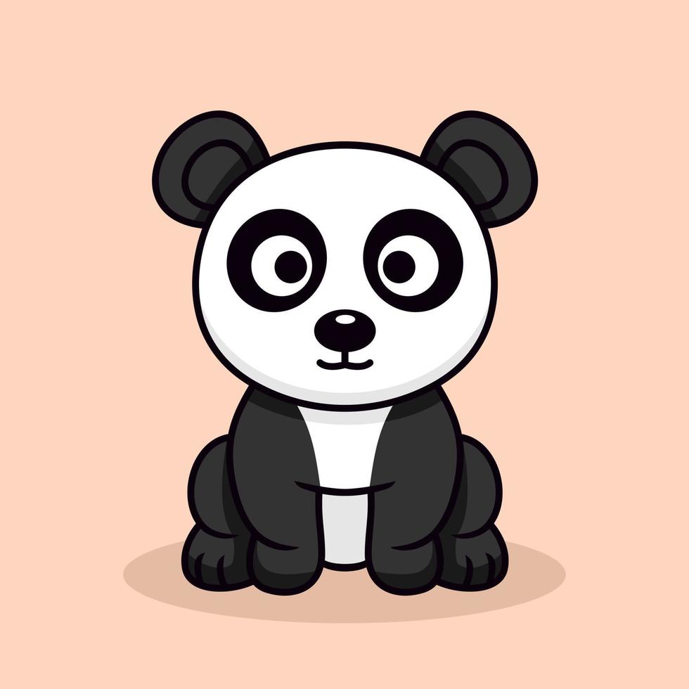 ilustración vectorial de panda lindo y animal chibi vector