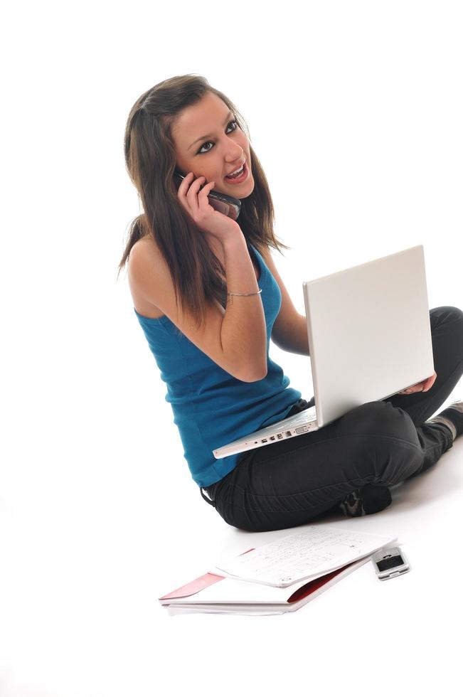 girl work on laptop photo