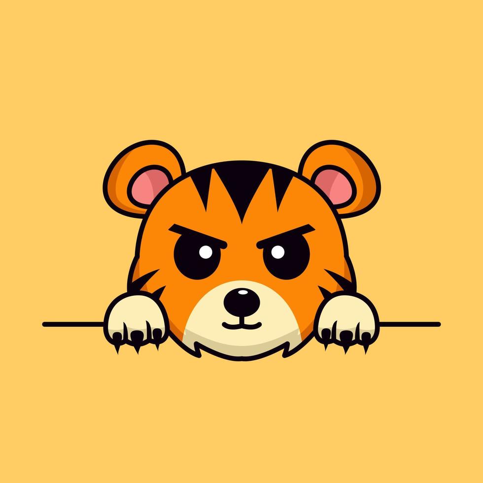 ilustración vectorial de tigre panda y animal chibi vector