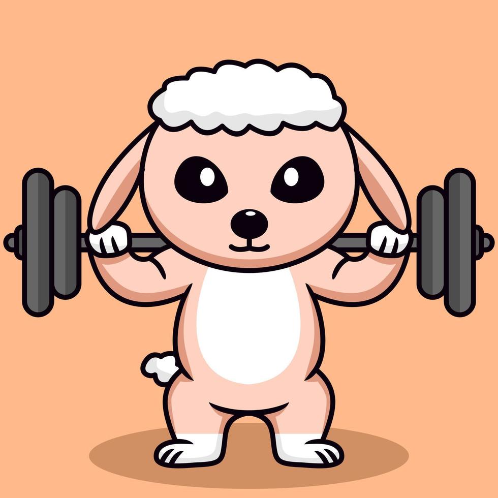 Vector illustration of cute goat and chibi animal