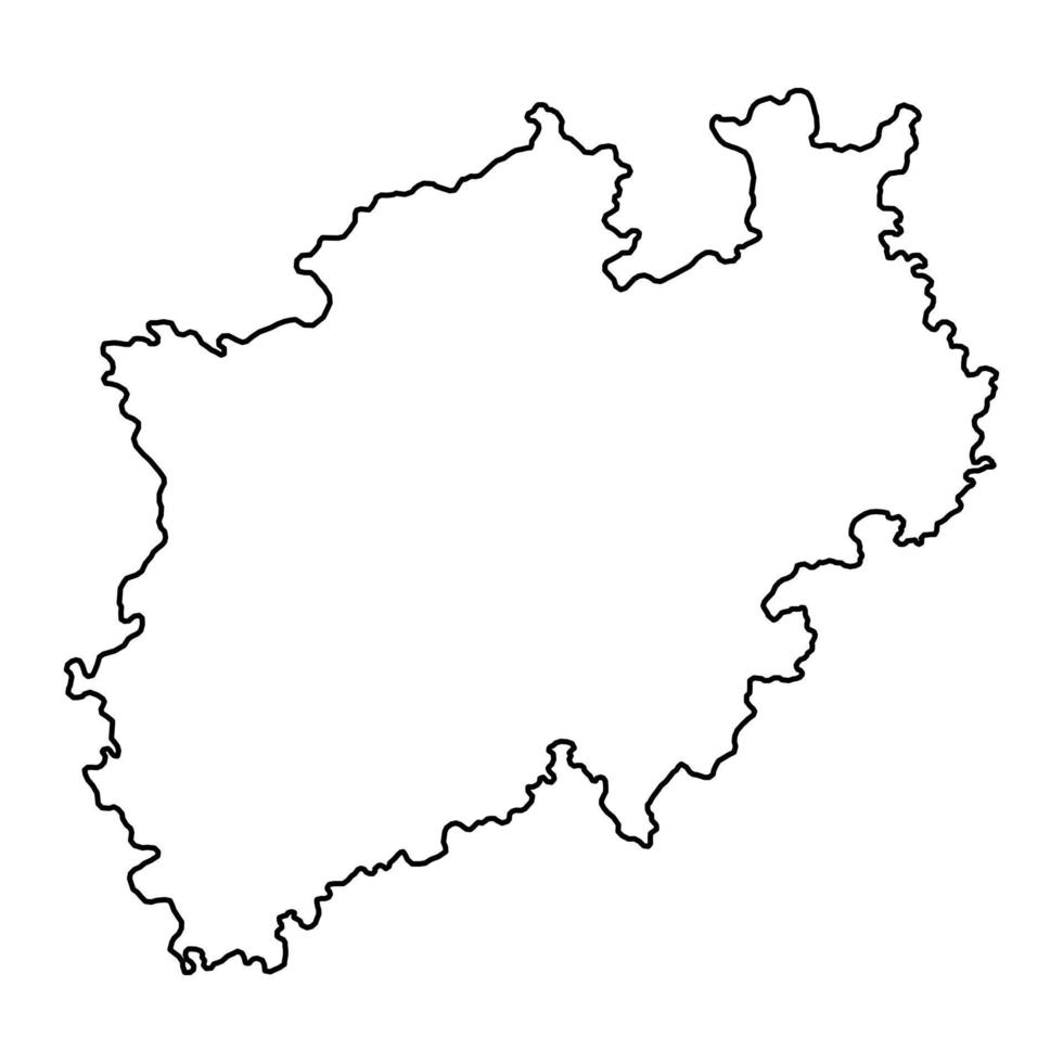 Mapa de Renania del Norte-Westfalia. ilustración vectorial vector