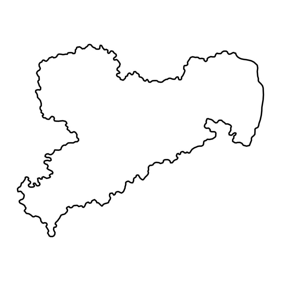 mapa del estado de sajonia. ilustración vectorial vector