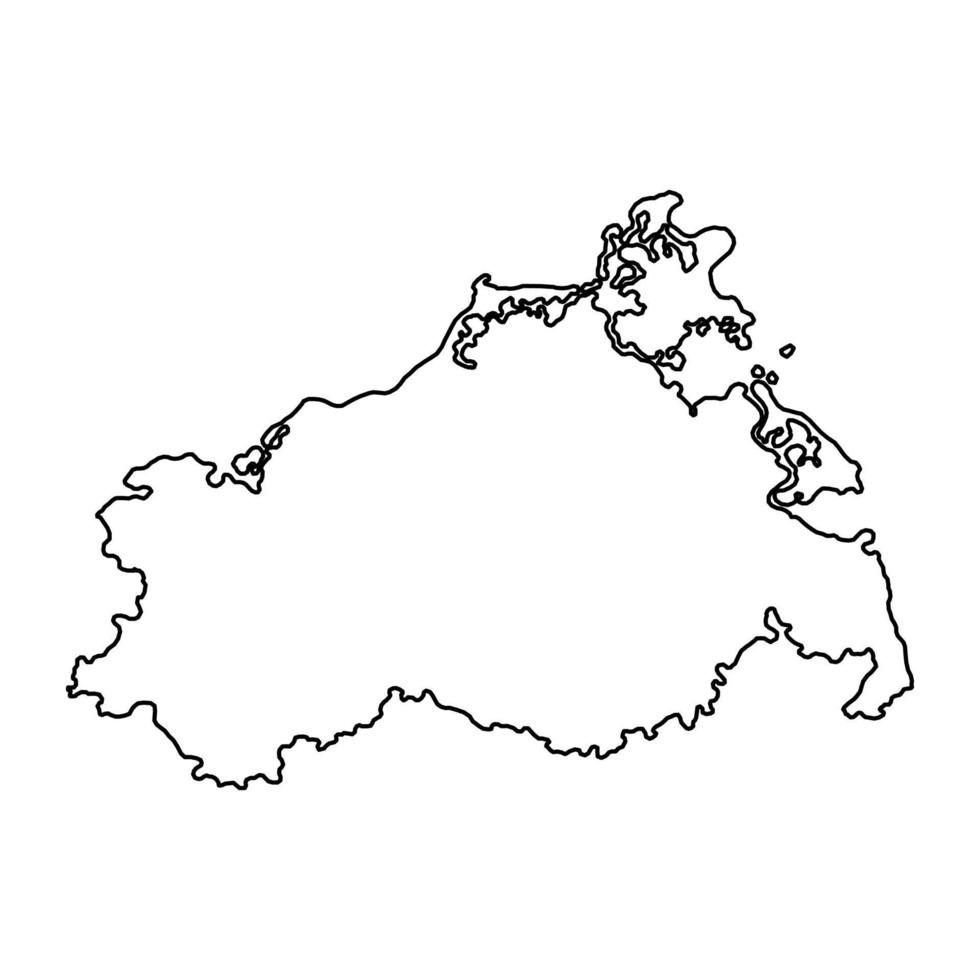 mapa del estado de mecklenburg vorpommern. ilustración vectorial vector
