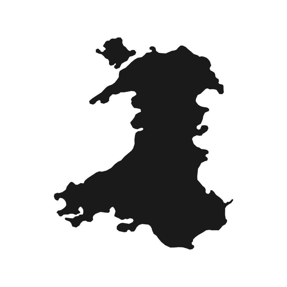 Gales, mapa de la región del Reino Unido. ilustración vectorial vector