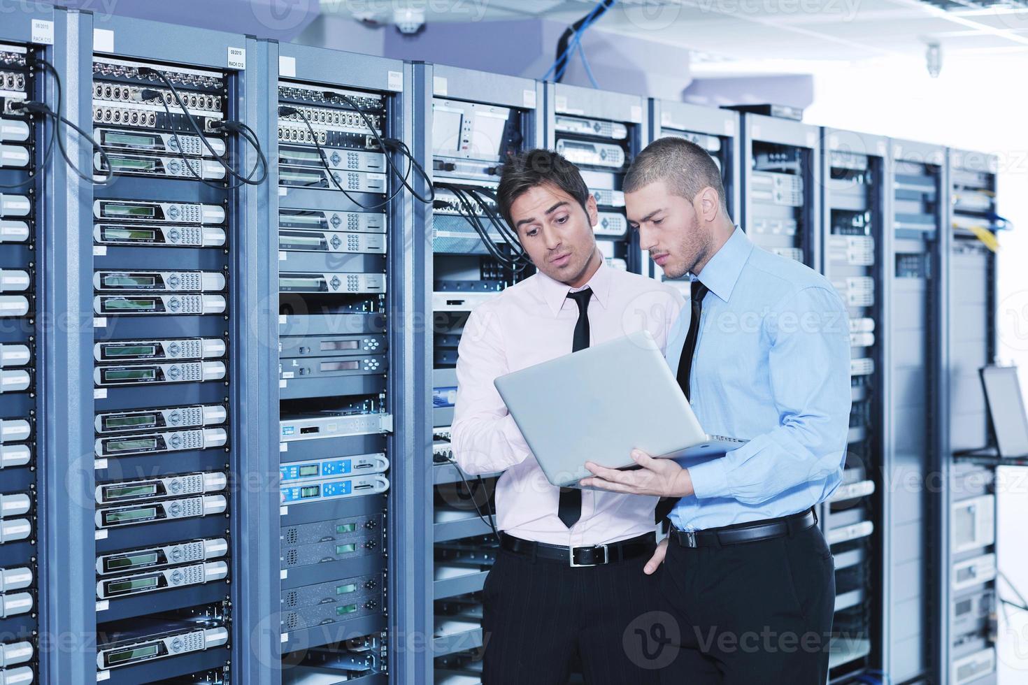 it enineers in network server room photo