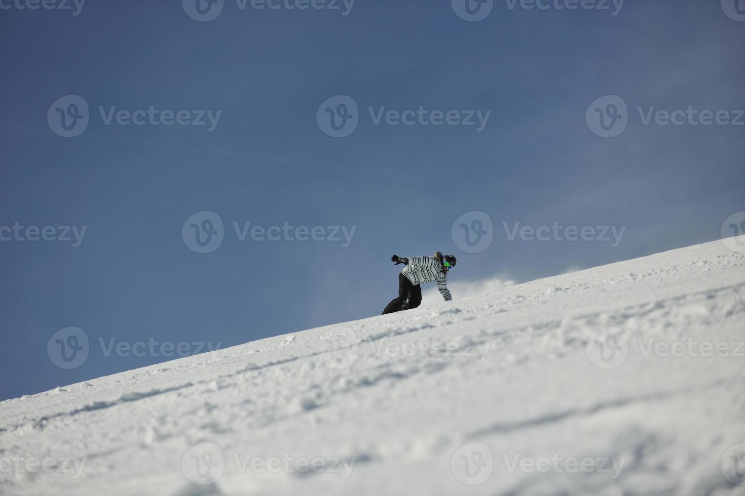 Skiers on mountain photo