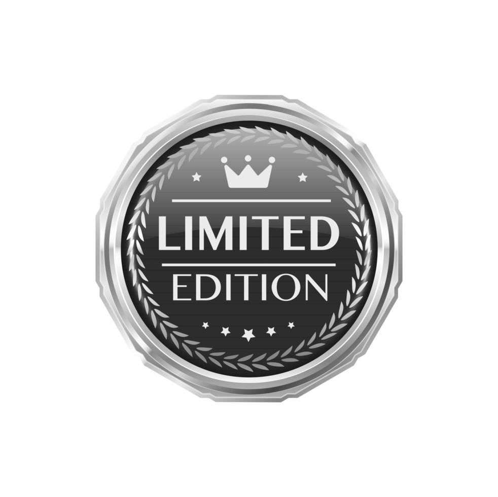 Limited edition silver badge and premium label vector