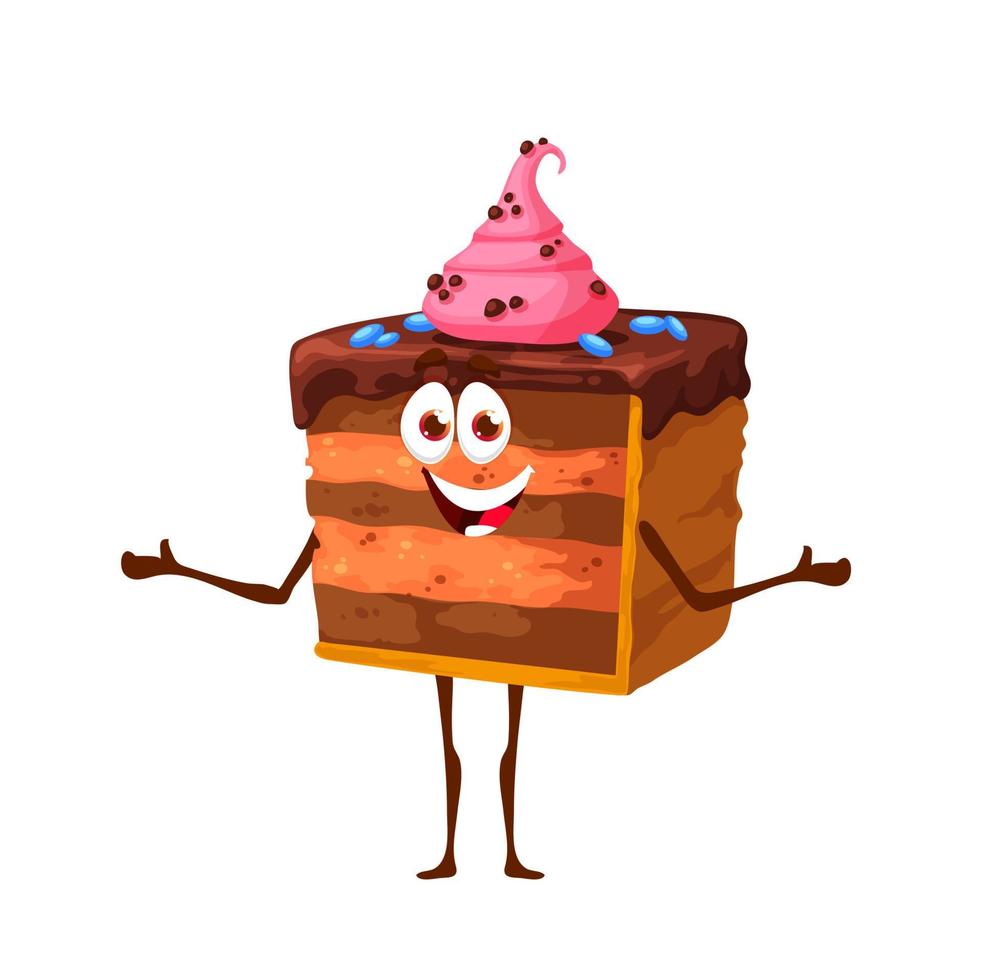Cartoon sweet pie dessert character vector