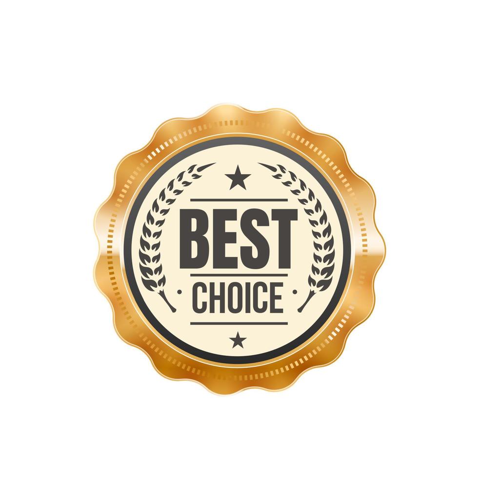 Best choice golden badge and consumer award label vector