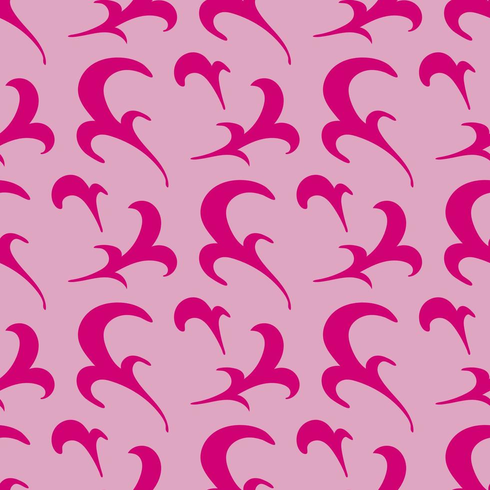 patrón abstracto sin costuras con elementos decorativos de color rosa brillante sobre fondo rosa claro. imagen vectorial vector