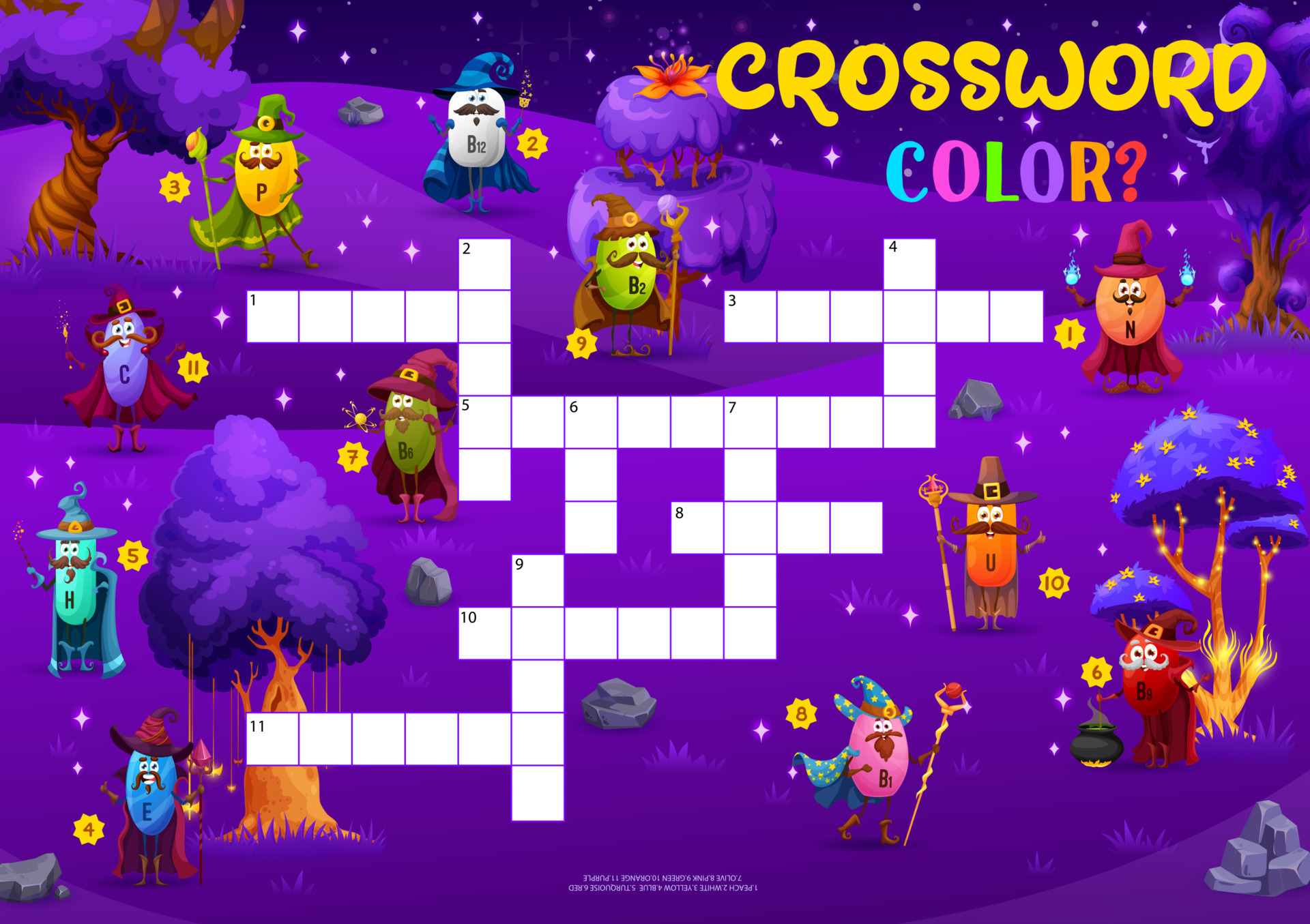 Halloween crossword quiz game with vitamin wizards 11633881 Vector Art Halloween crossword quiz game with vitamin wizards 11633881 Vector Art