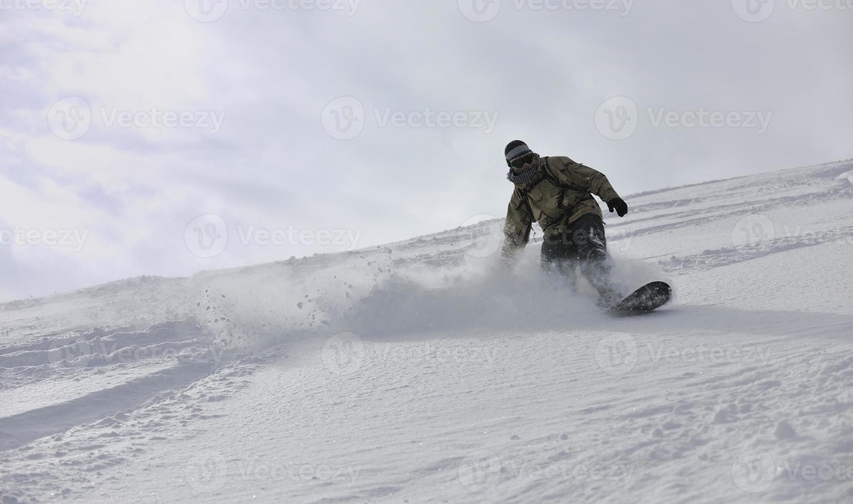 Skier on mountain photo