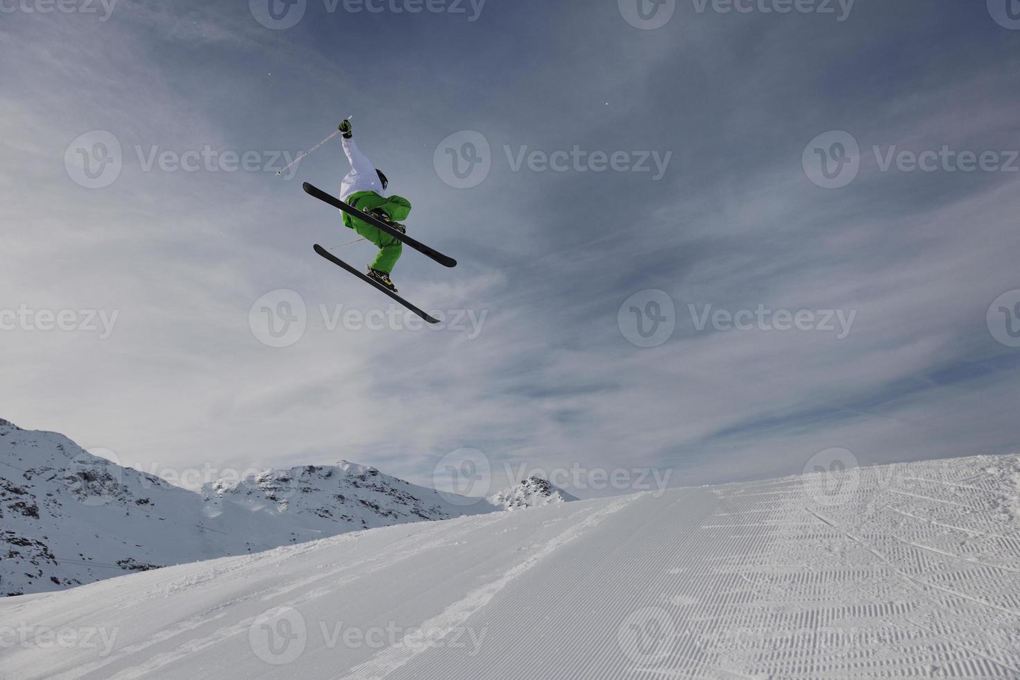 Skier on mountain photo