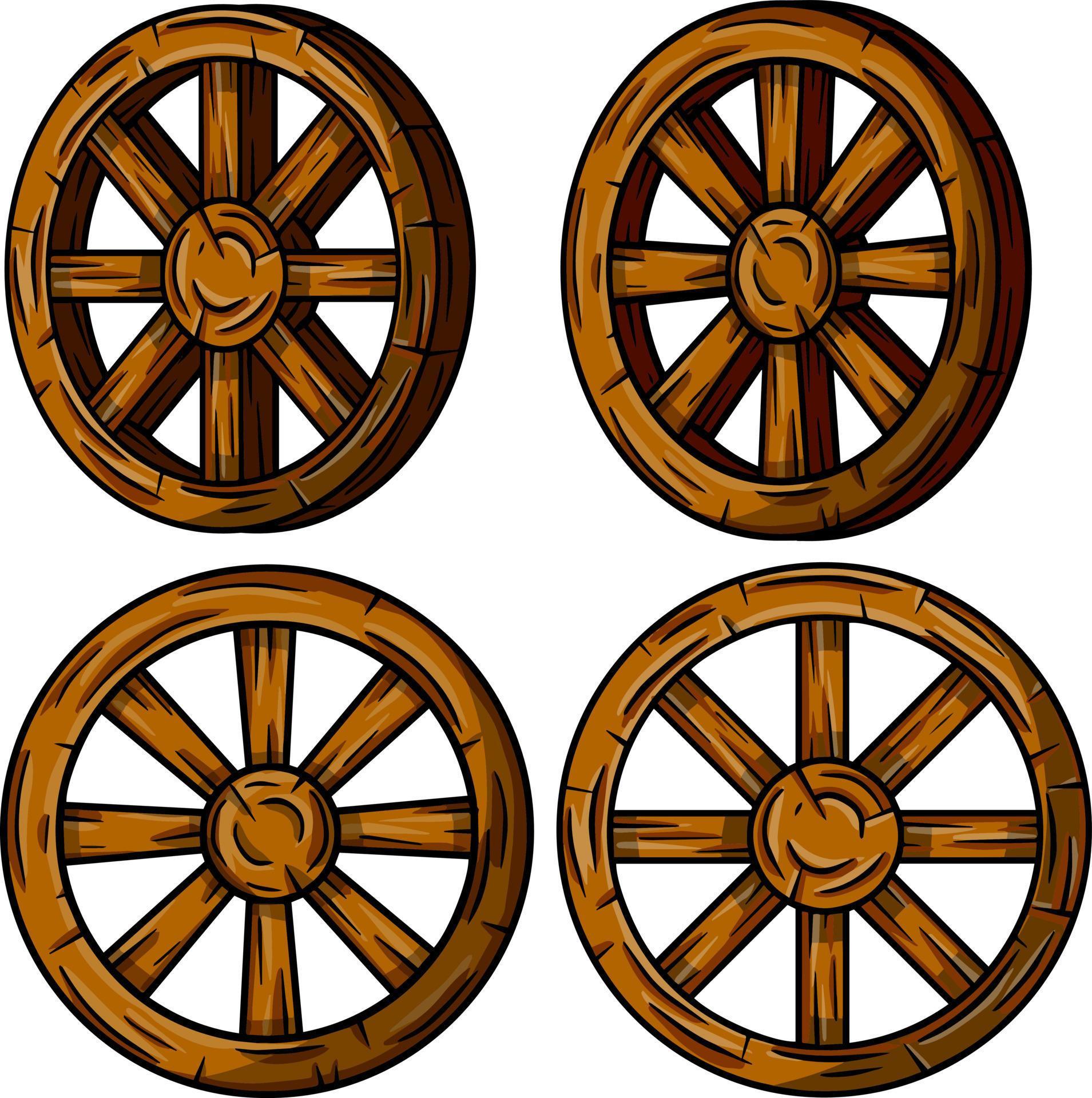 Old wooden cart wheels. 11633970 Vector Art at Vecteezy