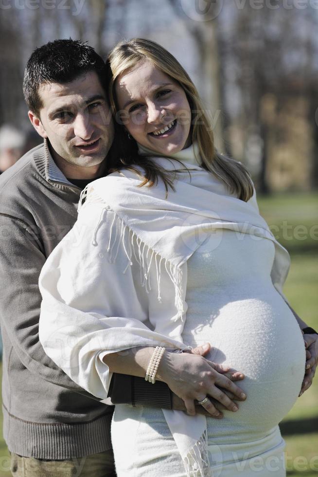 Happy pregnancy portrait photo