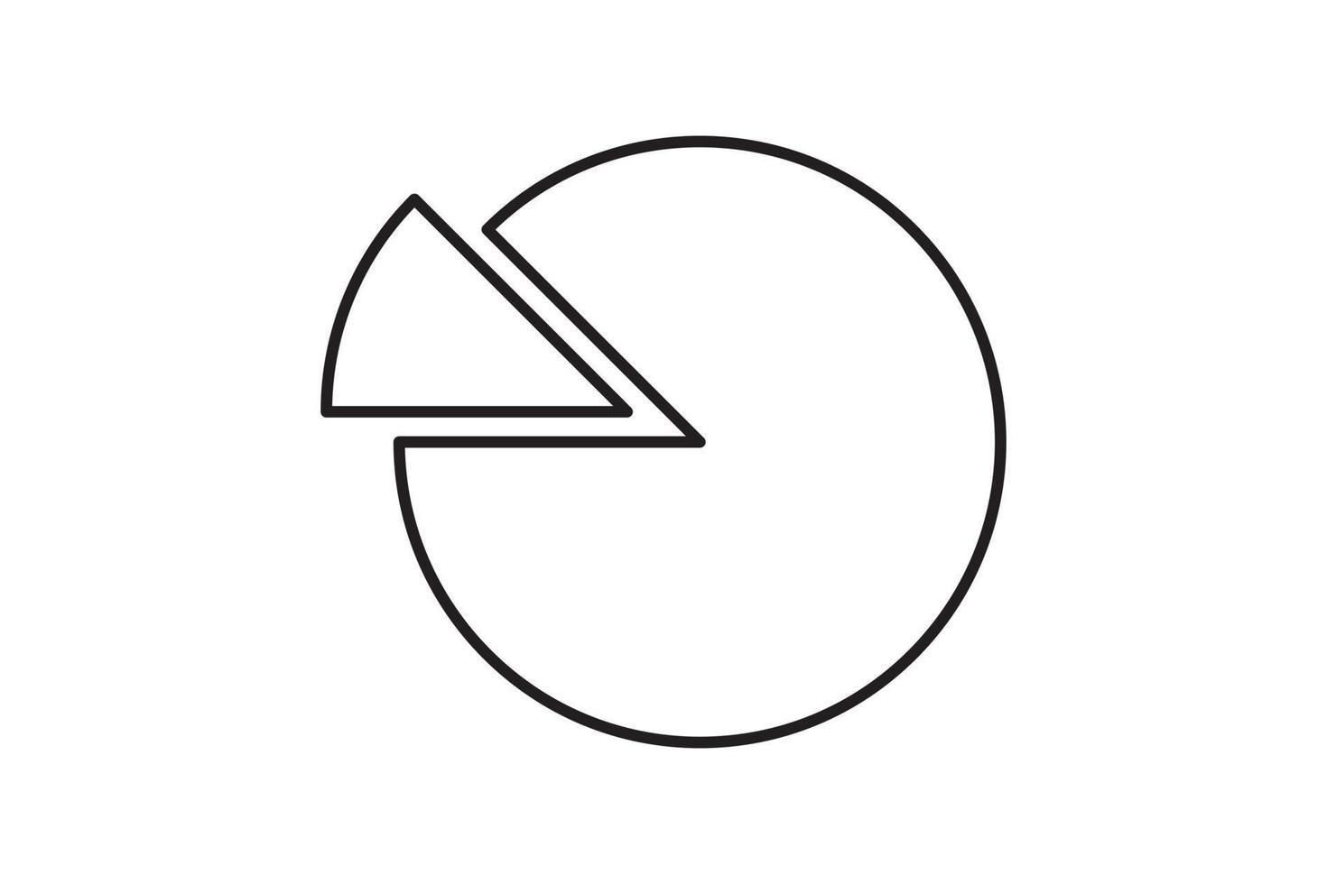 elemento de vector de forma de círculo de fracción gráfica redonda. icono de sección de división de diagrama geométrico.