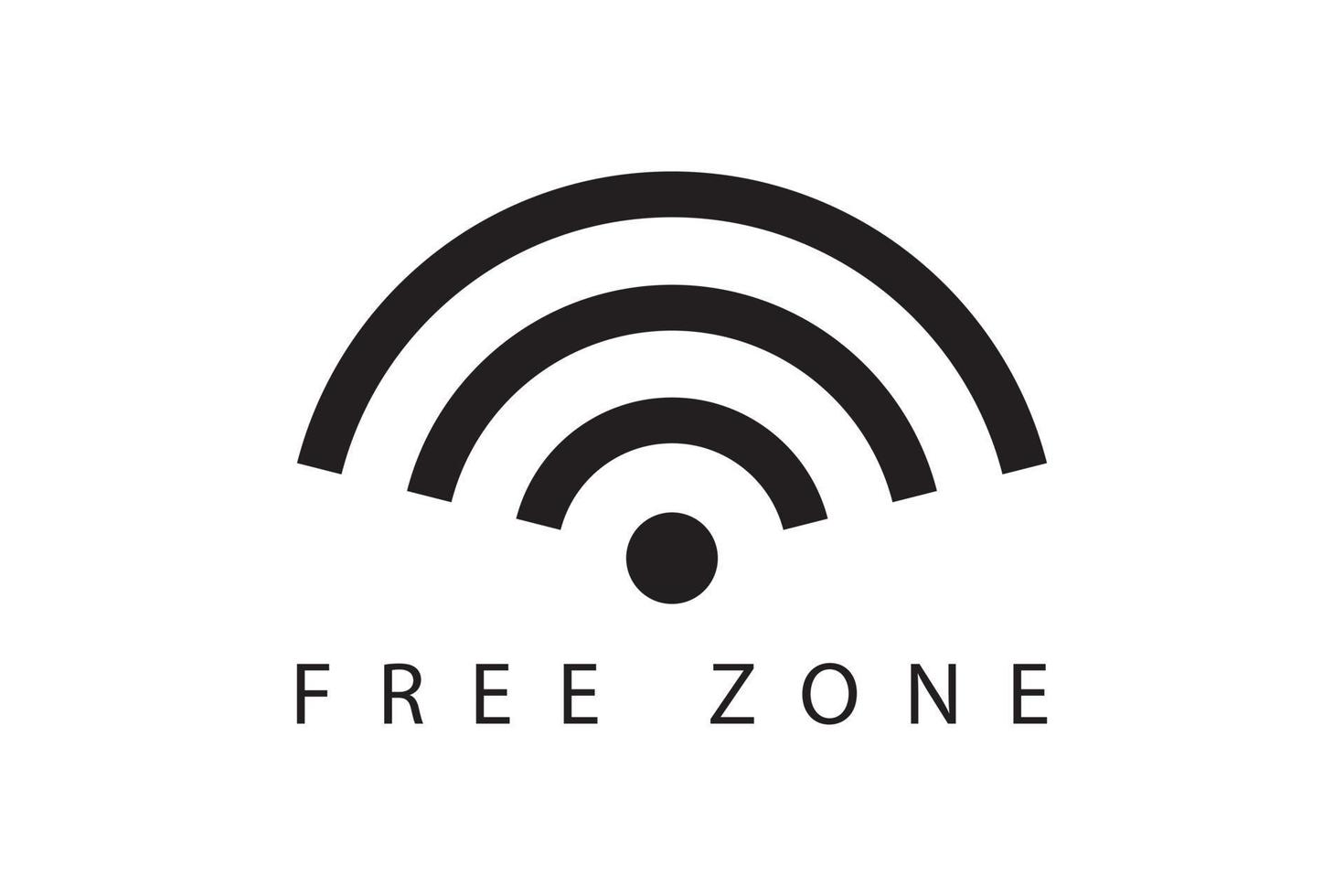 símbolo de zona libre de wifi. señal de señal inalámbrica. icono de vector de internet móvil.