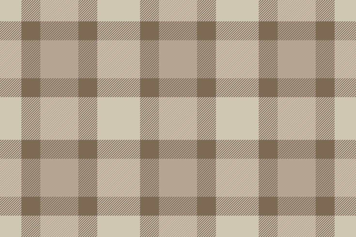 Plaid background, check seamless pattern in beige. Vector fabric