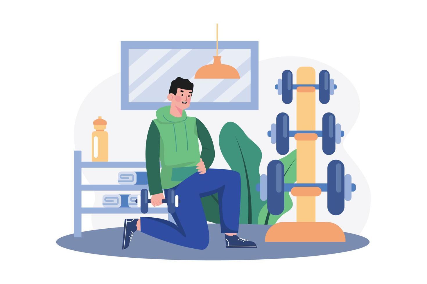 Man training with weightlifting Illustration concept on white background vector