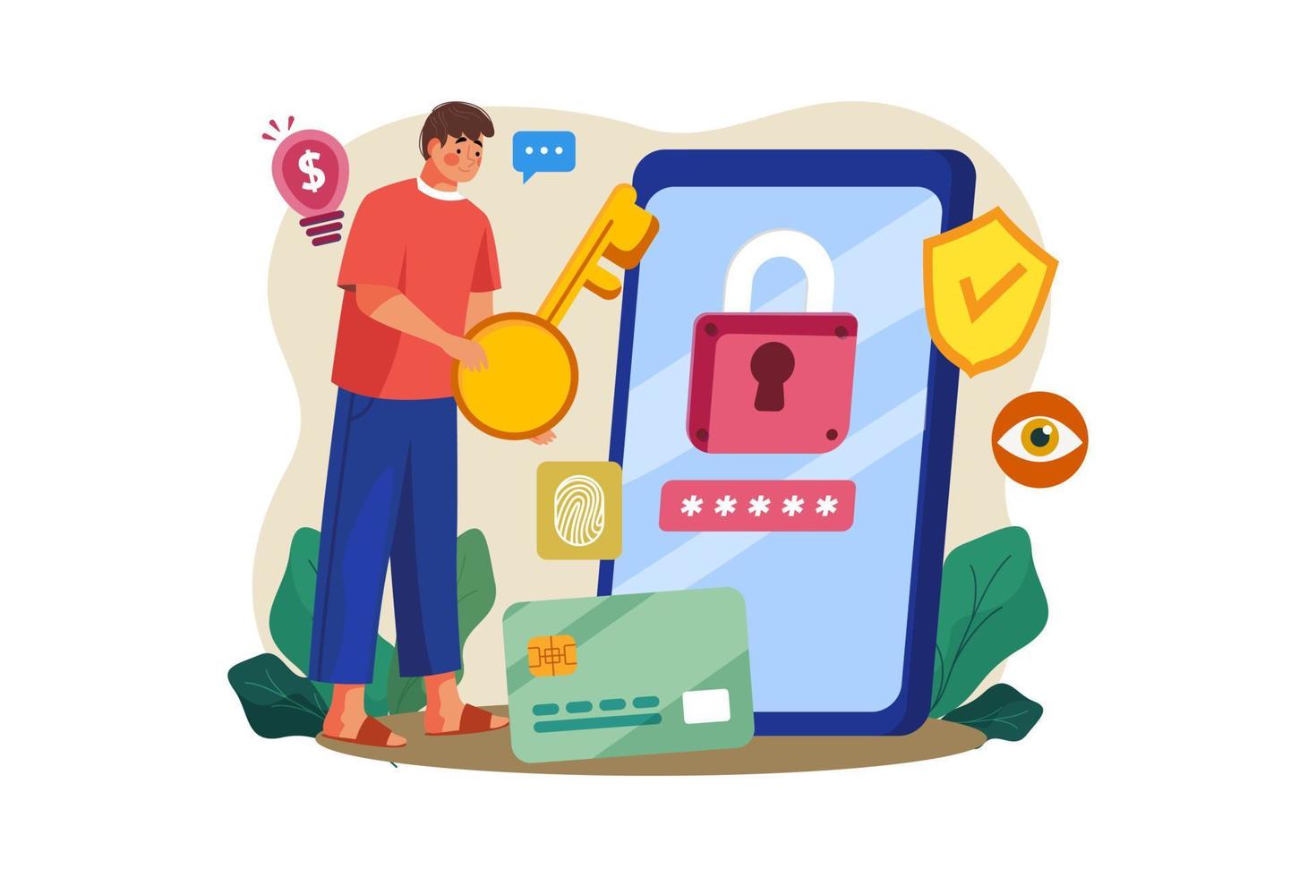 NFT Security Token Illustration concept on white background vector