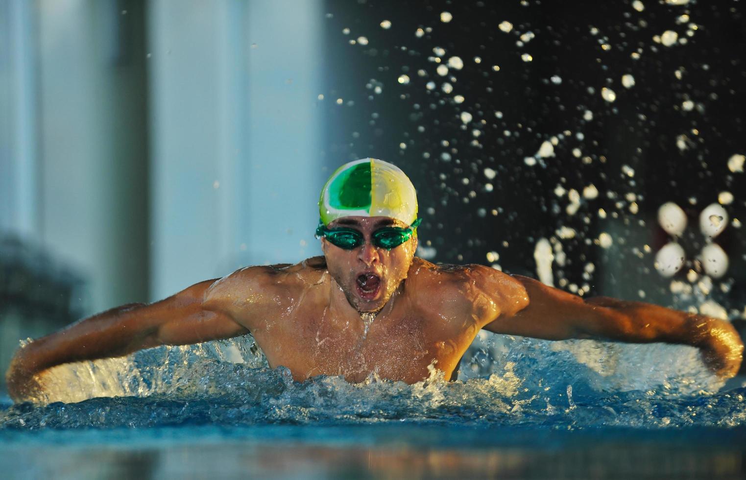 Male swimmer portrait photo
