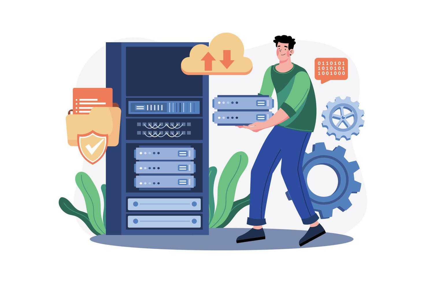 Server Maintenance Illustration concept on white background vector