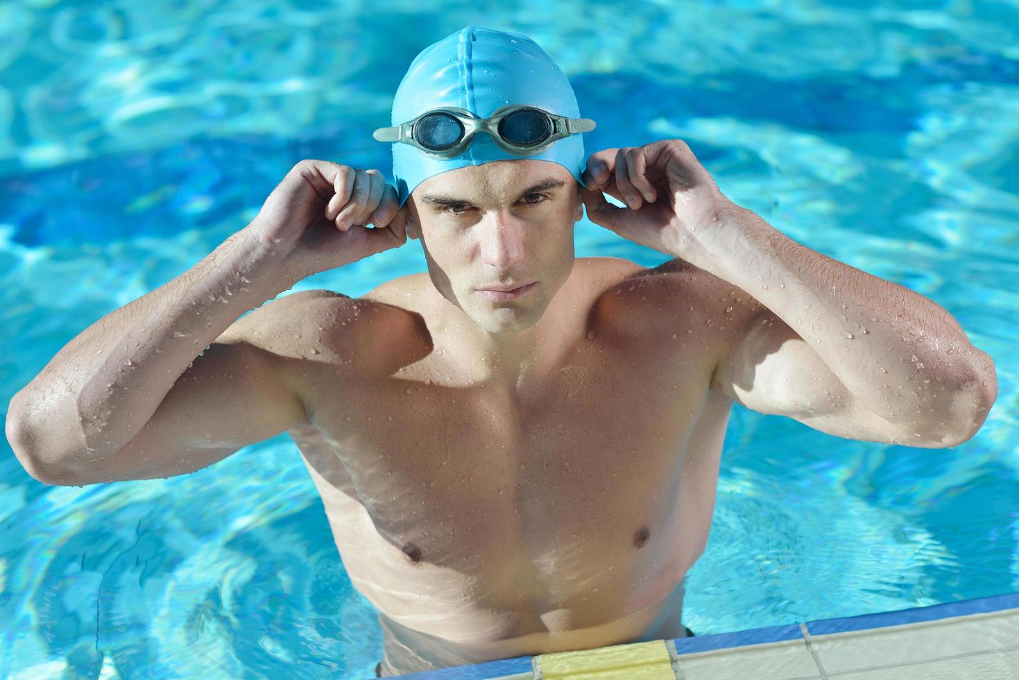 Male swimmer portrait photo