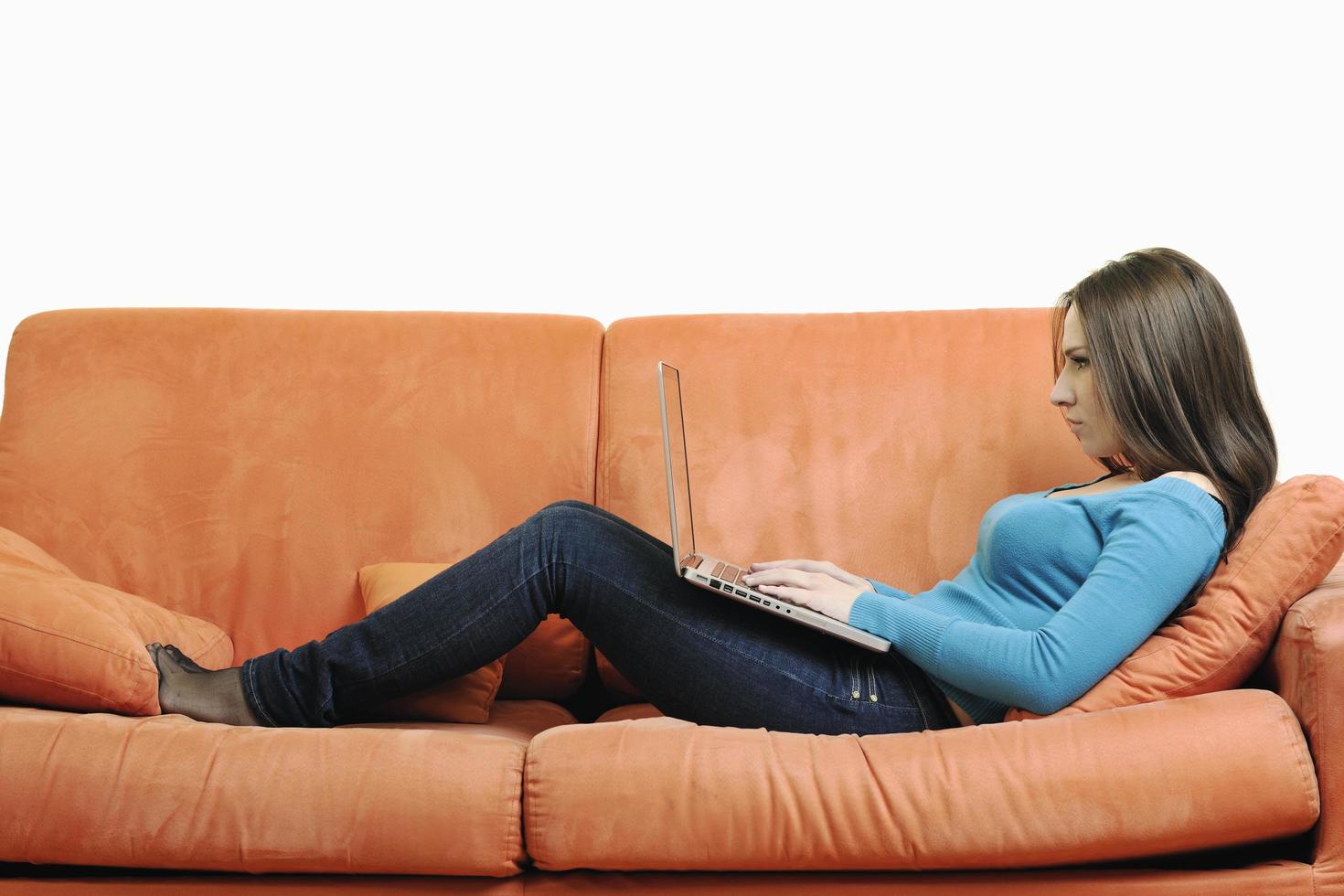 one young woman working on laptop photo