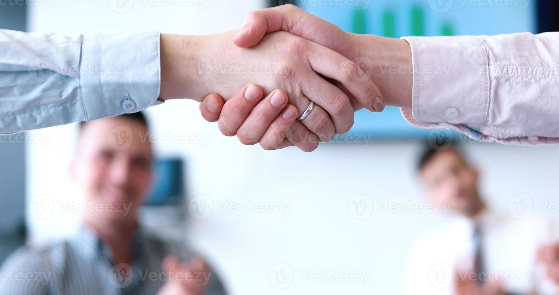 cloasing the deal in modern office interior photo