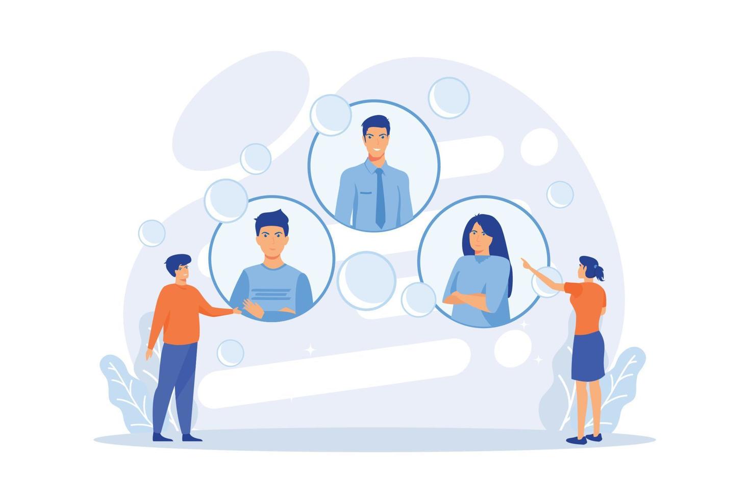 Human resources, talent management. Staff choosing, personnel recruitment, employment agency. Professional HR managers selecting new recruits. flat vector modern illustration