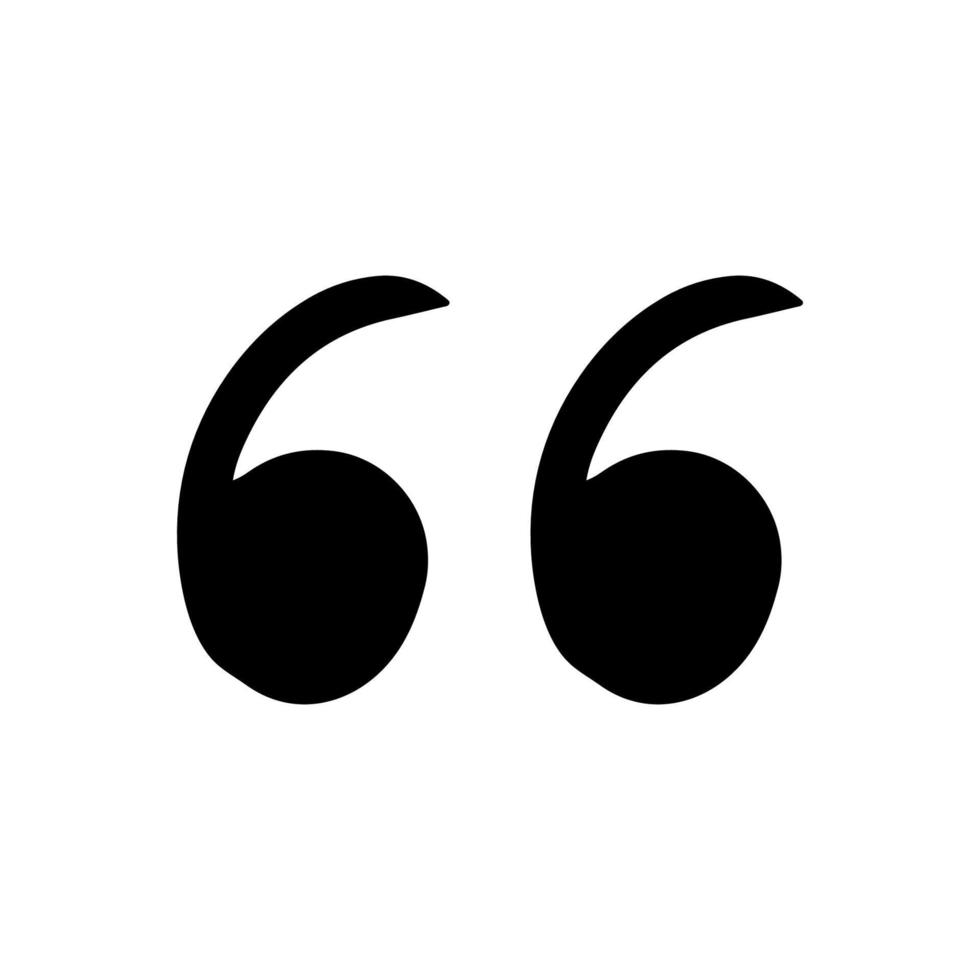 Hand drawn quote icon. Silhouette quote for text and citation phrases in doodle style. Black symbol for speaking and writing. Sign sketch and comment or remark vector illustration