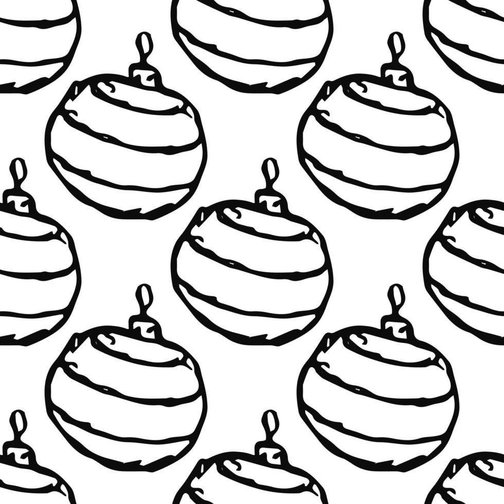 Seamless christmas balls pattern. christmas balls background. Doodle illustration with christmas decoration vector
