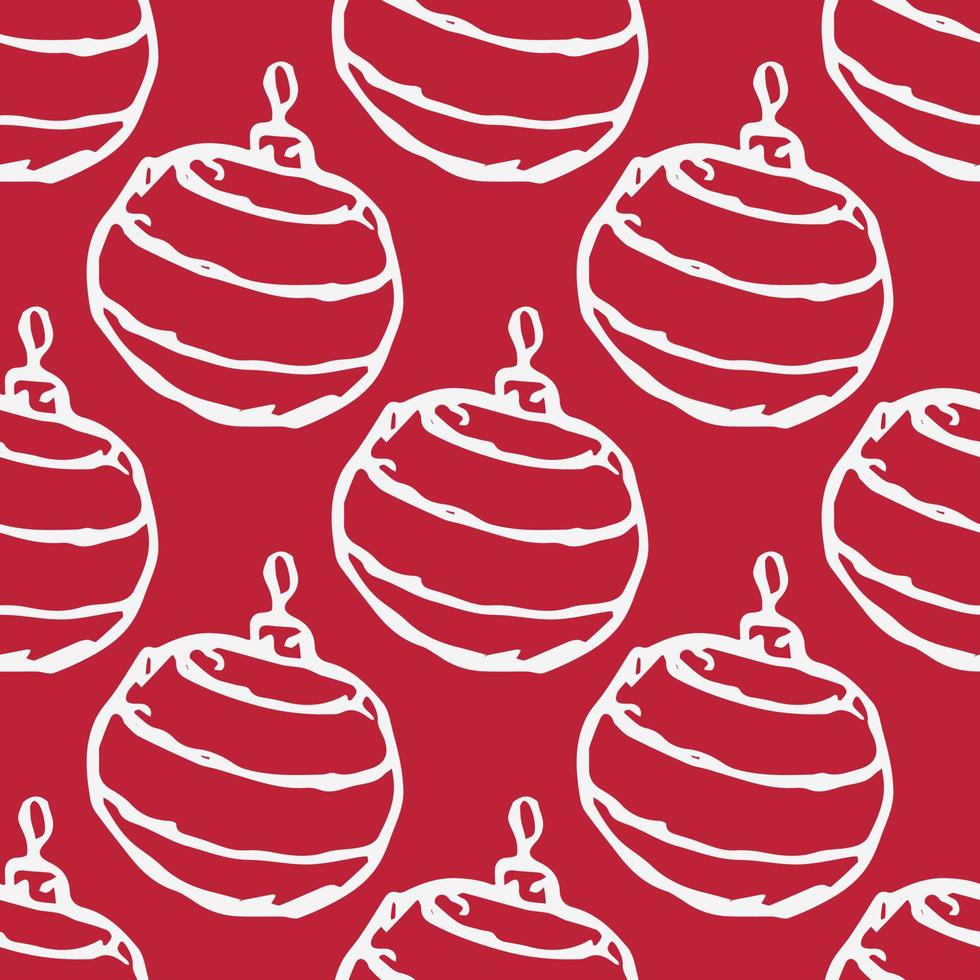 Seamless christmas balls pattern. christmas balls background. Doodle illustration with christmas decoration vector