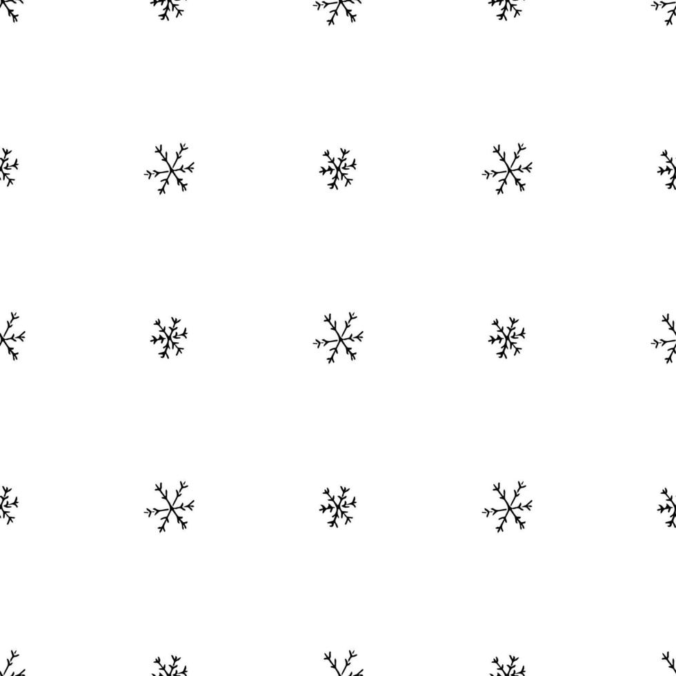 patrón de copos de nieve sin costuras. fondo de copos de nieve. garabato, ilustración, con, copos de nieve vector