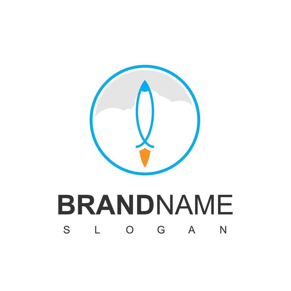 Rocket Launch Logo Design Template vector
