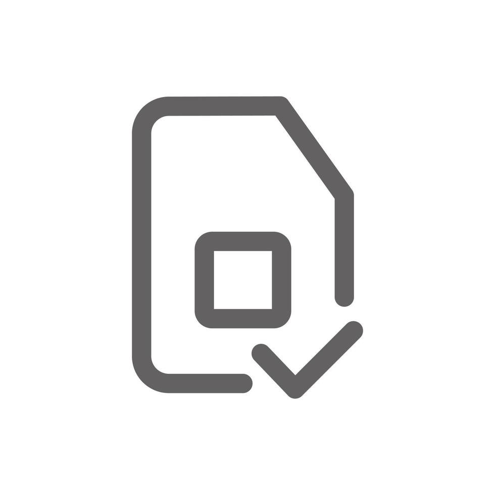 Sim card verification icon. Perfect for mobile icon or user interface applications. vector sign and symbol
