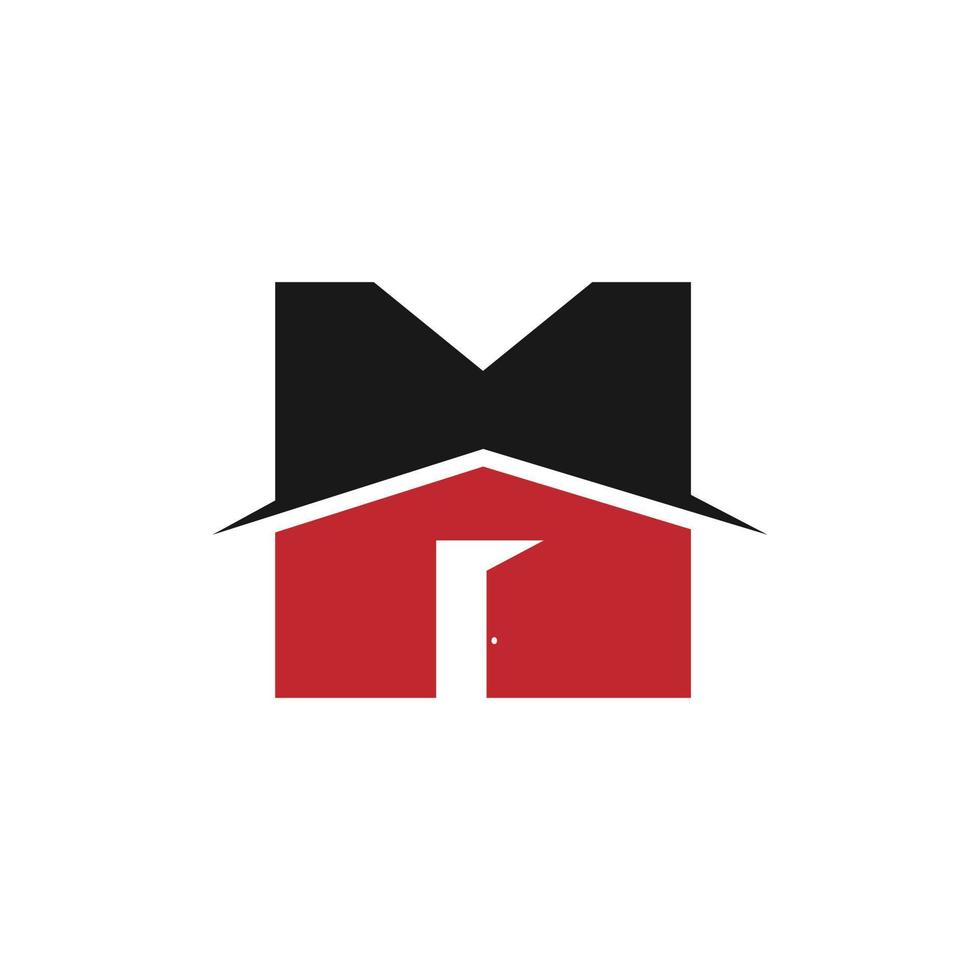 Letter M Real estate logo design template vector