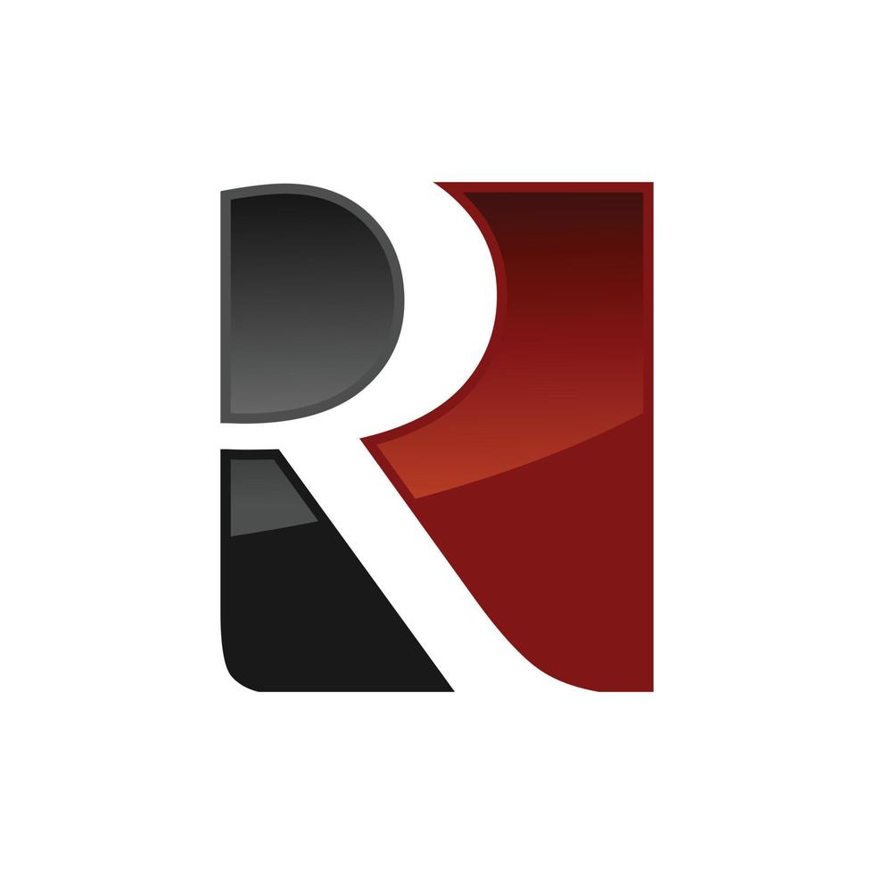 Initial letter R company logo concept design with 3d style vector