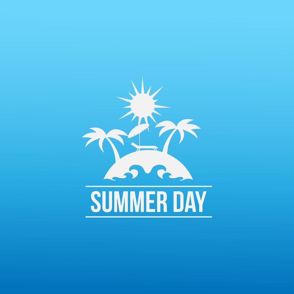 Summer beach sunnyday logo design vector