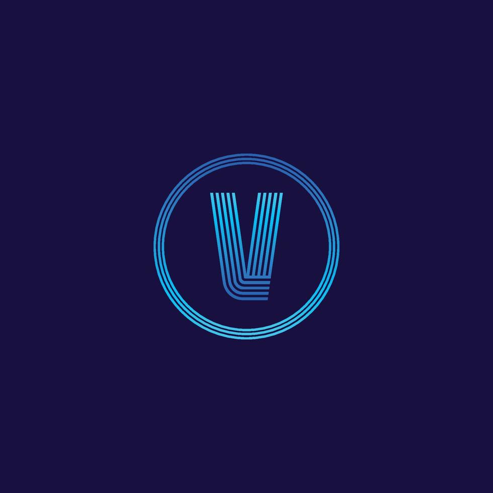 IT logo letter V tech company digital logo vector