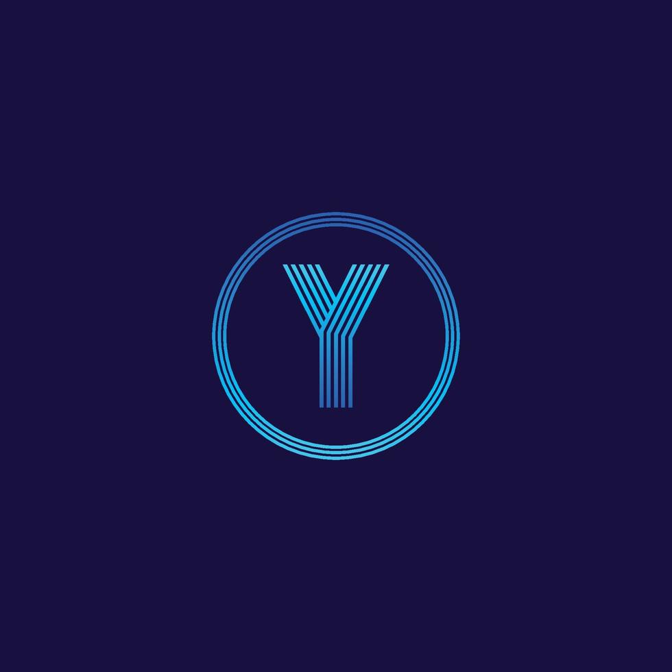 IT logo letter Y tech company digital logo vector