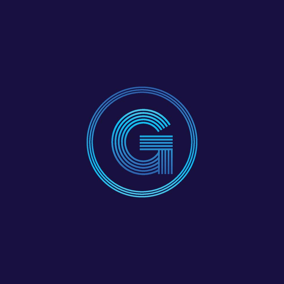 IT logo letter G tech company digital logo vector